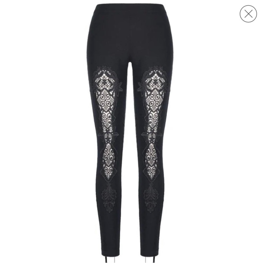 Dark In Love Gothic Lace Leggings w/ back lace up